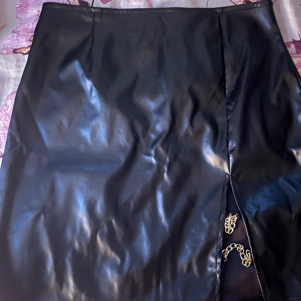 Faux leather skirt